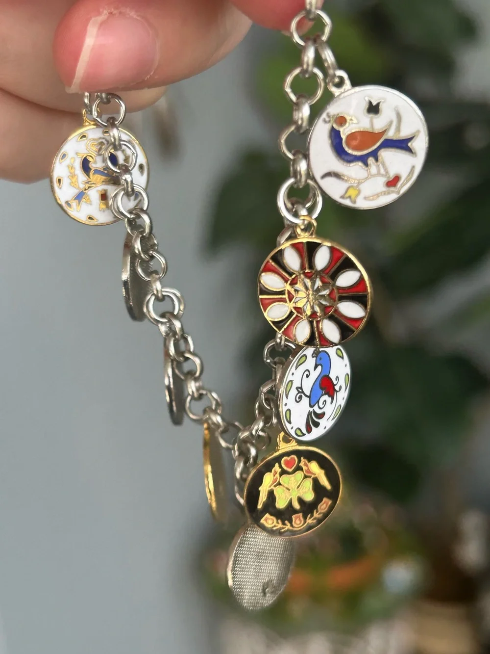 Vintage Deadstock Hoffman PA Dutch Enamel Hex Sign Charm Bracelet/Charms Rare